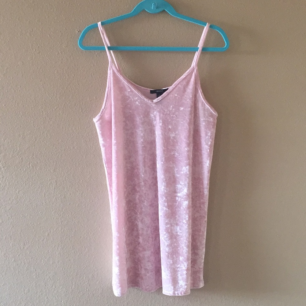 Forever 21 pink velvet dress